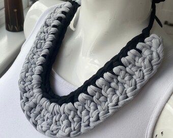 Crochet bib necklace, handmade necklace, statement necklace