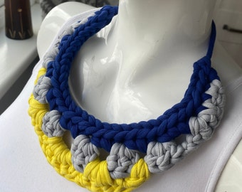 Crochet statement necklace, handmade necklace