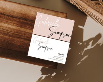 Modern business card template, Minimal BusinessCard, Elegant Business Card , Feminine Card , Chic Business Card, Calligraphy Card