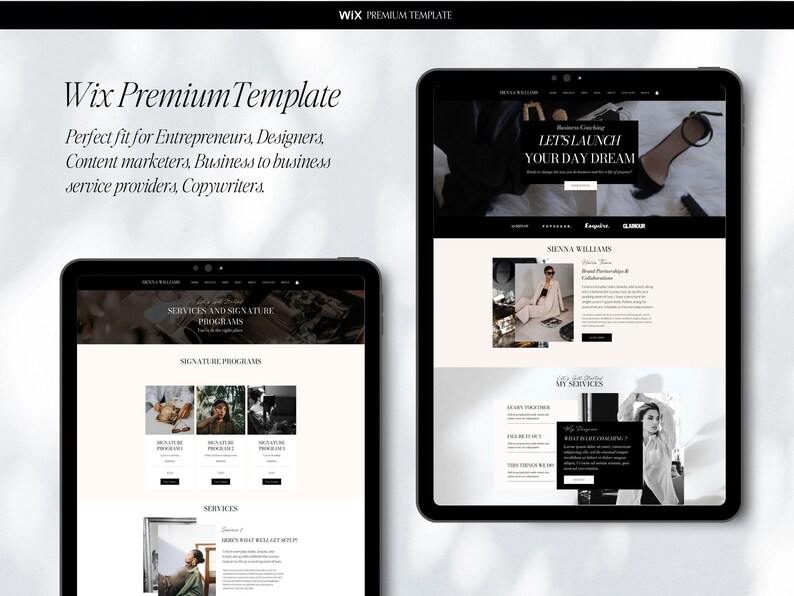 Modello di sito web Wix per piccole imprese, coach, creativi e fotografi / Sito Wix moderno e modificabile / Download immediato immagine 3