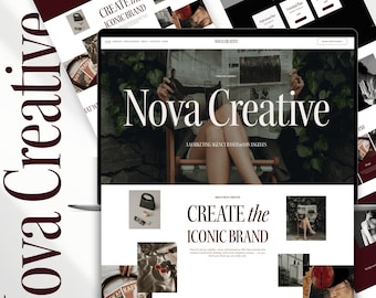 Squarespace Agency Website Template 7.1 / Creative & Marketing Agency, Coaching, Portfolio Business Website / Modern Editorial Design