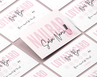 Nail Salon Business Card Template/Nail Tech Business Card/ Nail Artist Business Card / Nail Technician Business Card  /loyalty card template