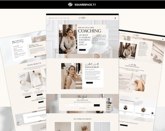 Squarespace Website Template, Squarespace theme, Squarespace Sales Page design, Coach site, Life coach template, Custom Website