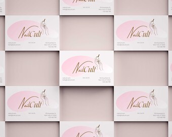 Spa Nail Lashes Card, Feminine Visit Card, Chic Business Card, Single Double Sided, MLM business card, Matte UV Coating, Neutral Name Card