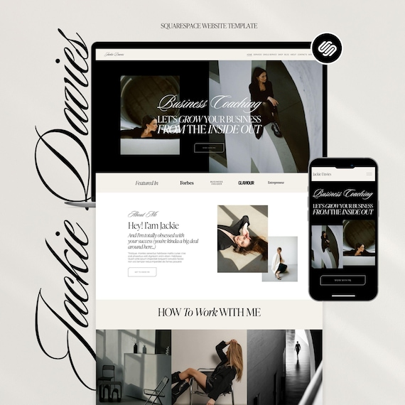 Square space Website Template,  Squarespace coaching template, portfolio website template,  Course website template, Squarespace portfolio