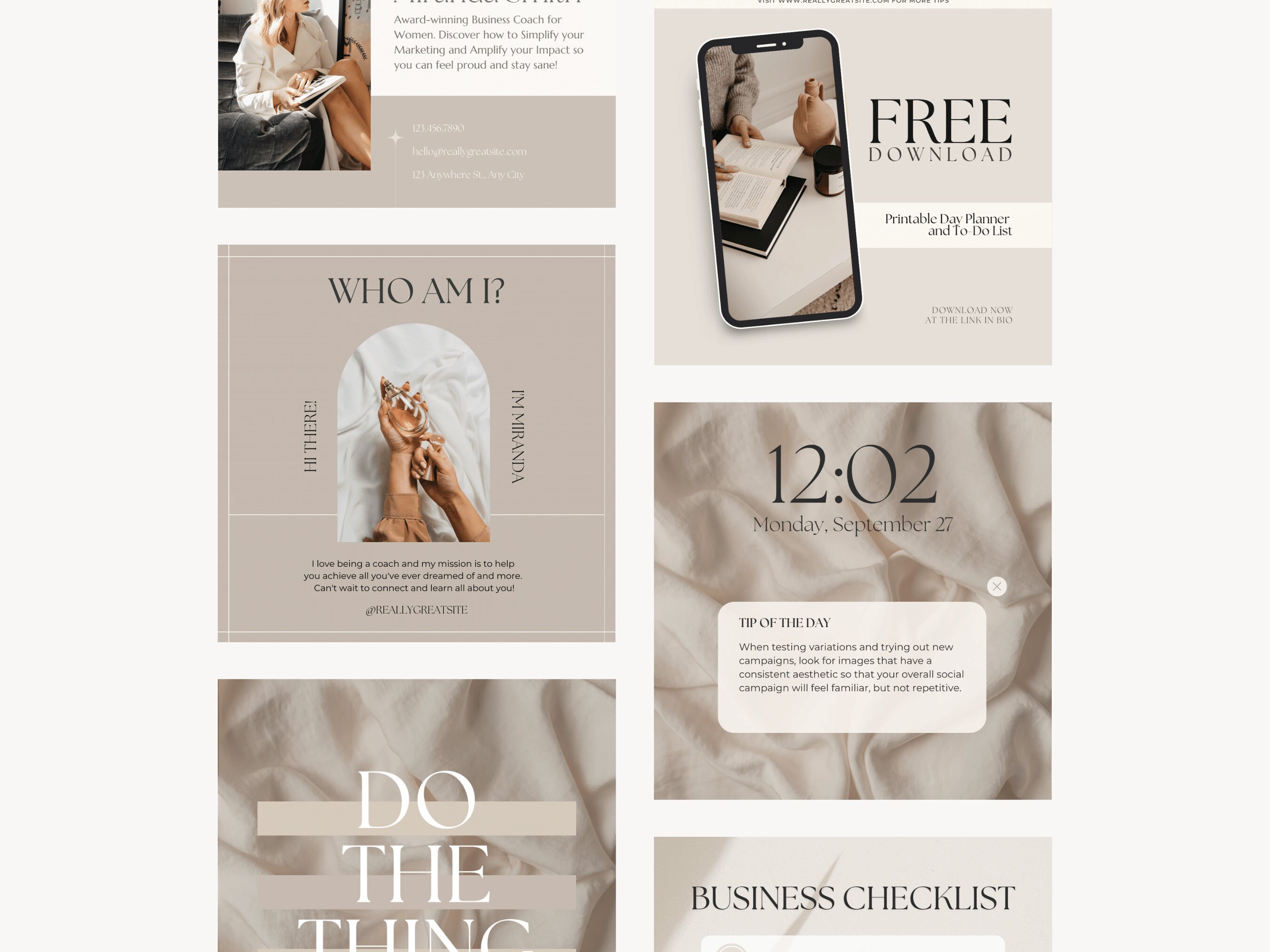 Beige Instagram Templates, Neutral Social Media Kit, Instagram Content ...