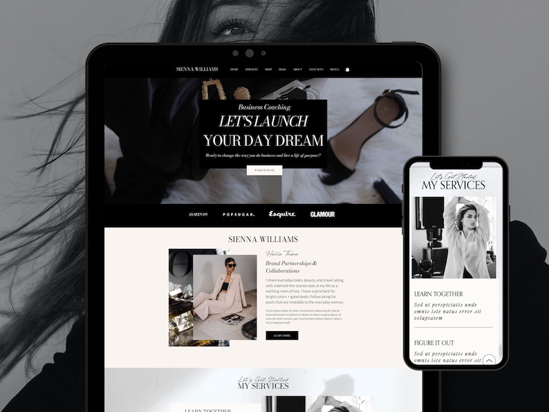 wix website template coach blog shop
