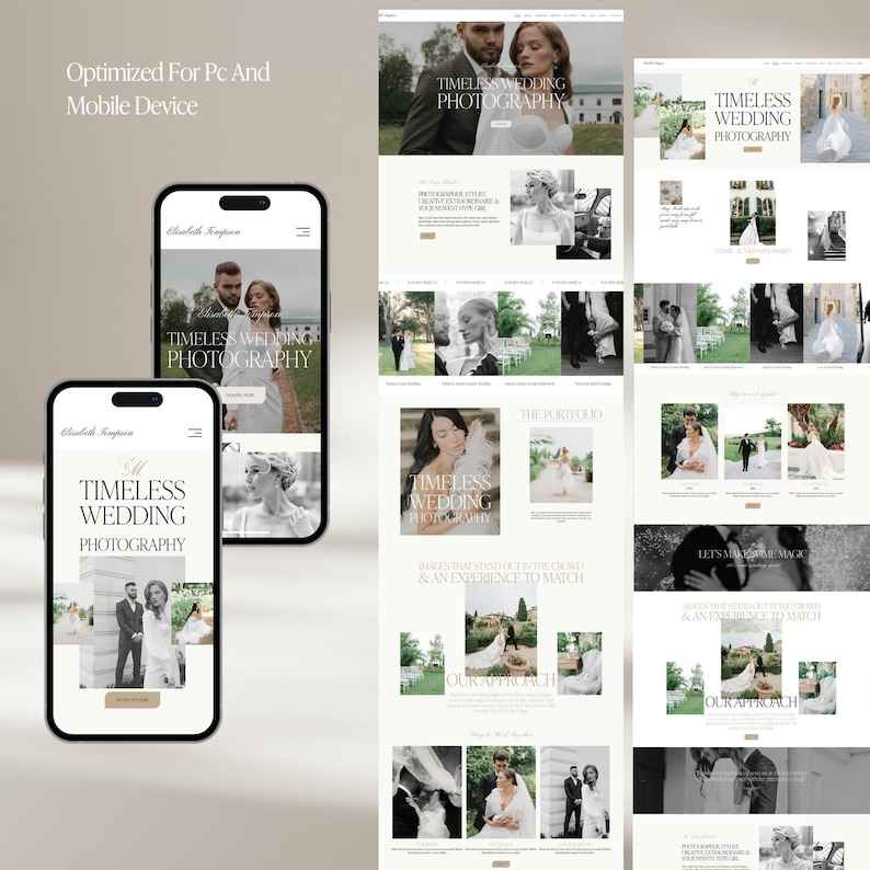 Photography Squarespace Website Template, Wedding Photographer Website