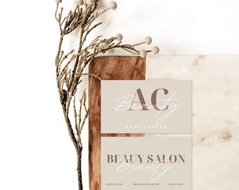 Minimalist Business Cards, Chic Business Card, Calligraphy, Editable Business Card, Printable Business Cards, Business card design