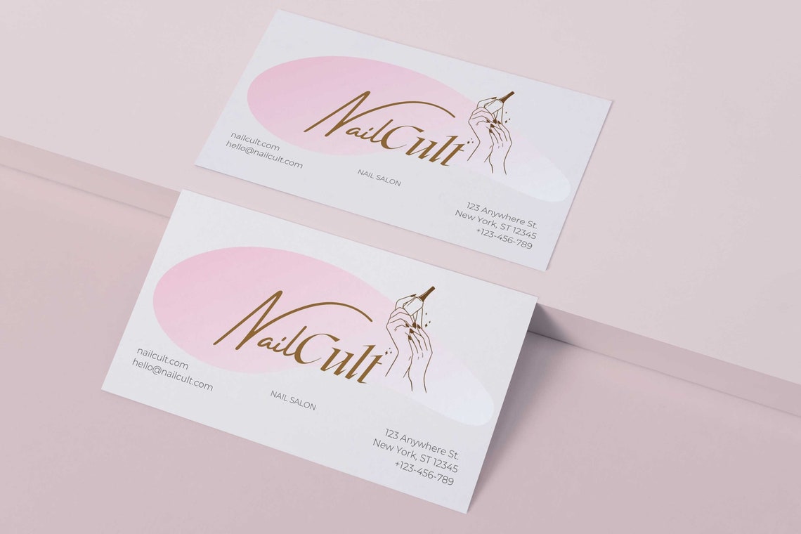 Nail Salon Business Card Template Nail Stylist Editable Etsy