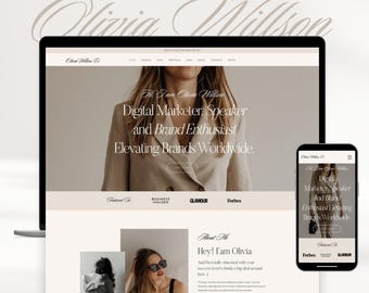 Wix Website Template for Coaches & Bloggers | Modern Portfolio, eCommerce, Courses, Podcasts, Creative Entrepreneurs, Customizable Design