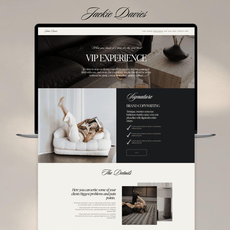 Sportfolio website template squarespace