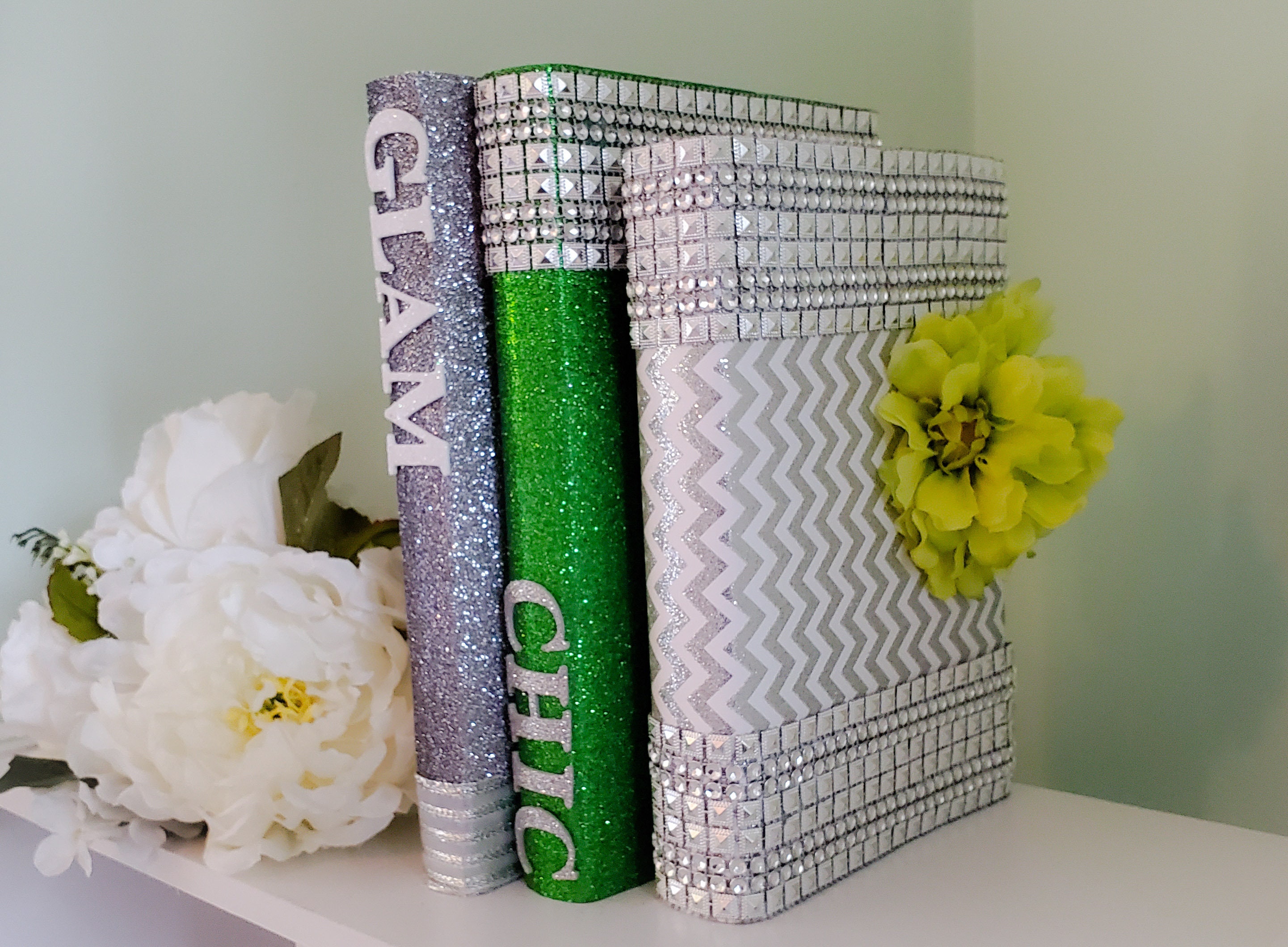 Bling Books Glam Books Bookshelf Decor Office Decor for Etsy