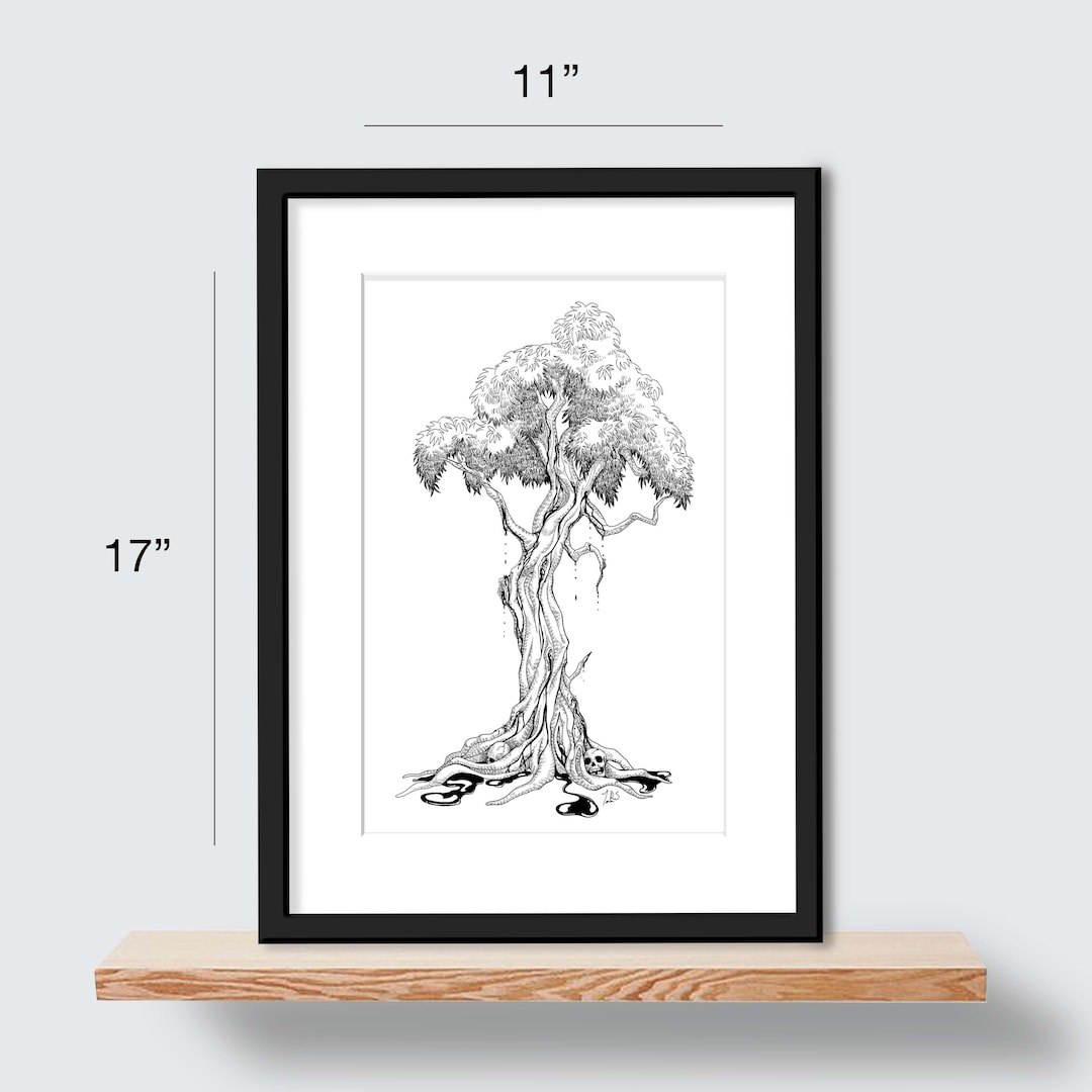 Juboko Tree Yokai Tree Demon Tree Art Print Etsy