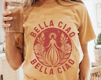 Bella Ciao Shirt Fight Fascism Linocut Shirt Resist Shirt Protest Shirt Anti Capitalist Resistance Shirt Lino Antitrump Shirt
