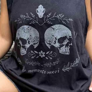 Memento Mori Shirt Summer Goth Tank Top Amor Fati Dark Academia Shirt Gothic Clothes Gothic Tshirt Stoic Summerween Whimsigoth Clothing