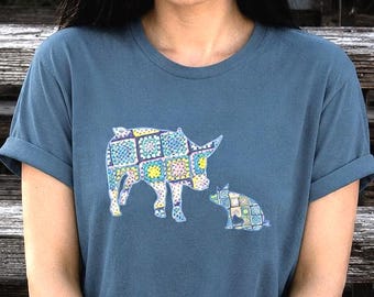 This Little Piggy Granny Square Shirt Cottage Core Shirt Crochet Shirt Coastal Grandma Shirt Homestead Shirt Pig Shirt