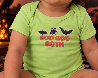 BOO BOO Goth Baby Goth Bodysuit Baby Goth Halloween Costume Goth Baby Present Spooky Baby Outfit Halloween baby Present
