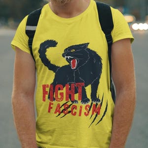 FIGHT Fascism Antifascism Anti Fascism Antifascist Leftist Resistance Antifascist Antifa Cat Socialism Not My President Liberal Tshirt