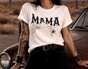Mama Spider Shirt for Halloween Goth Mama Shirt Goth Gift Plus Sized Goth Mom GIft