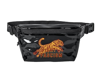 Bolso Lucha contra el Fascismo Riñonera Antifascista Bolso Antifa Bolso Antifascista Bolso de Estadio Antifascista Regalo Anti Trump Tigre Saltando