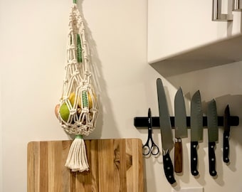 Small Macrame Fruit and Veggie Hanger | Food Storage | Kitchen Organization | Spring Organisation | Hanging Basket | Fruit Hammock | Plant