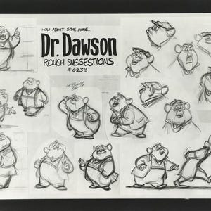 The Great Mouse Detective Original Stat Model Sheet: Dr. Dawson