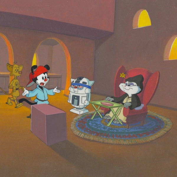 Pinky and the Brain Original Production Cel on Original Background: Star Warners