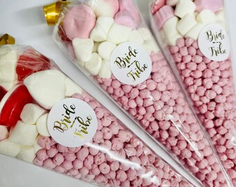 Bride Tribe Hen Party Conos, Pick N Mix- Gummy and Fizzy Sweets