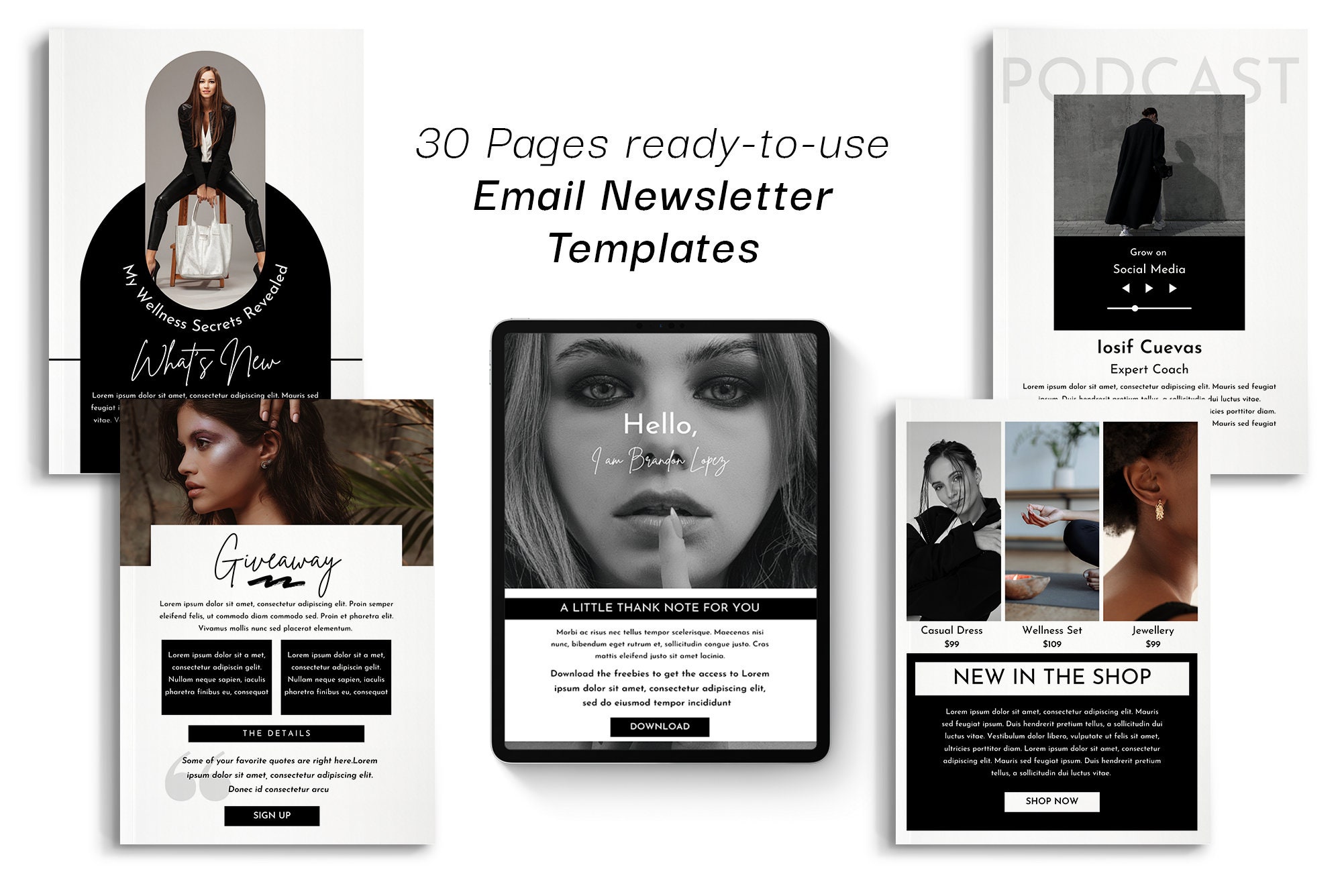 30-email-marketing-canva-templates-editable-newsletter-etsy
