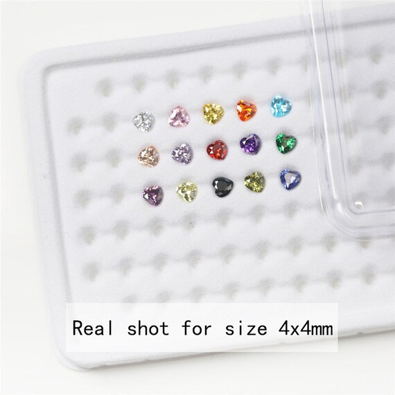 1PCS Per Colors Total 15pcs Size 3x3~10x10mm Heart Shape Loose Cubic Zirconia 1PCS Per Colors Total 15pcs Size 3x3~10x10mm Heart Shape Loose Cubic Zirconia
