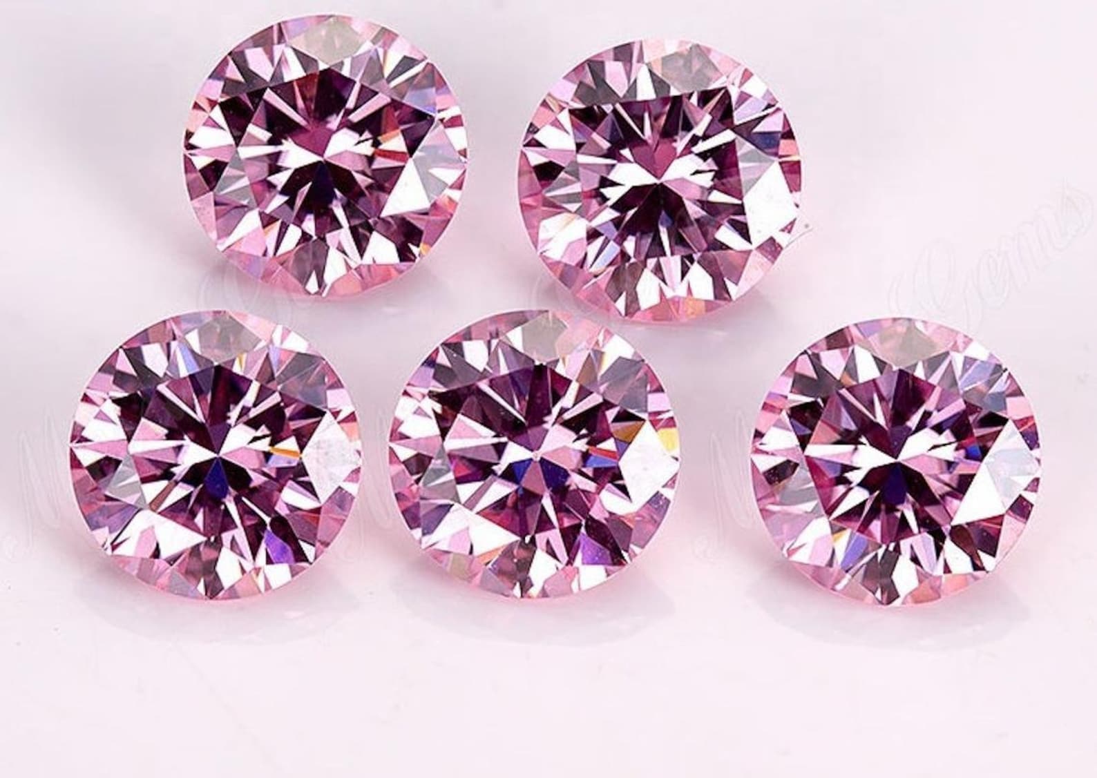 Pink Loose Moissanite Stone Round Excellent Cut VVS1 Loose Etsy