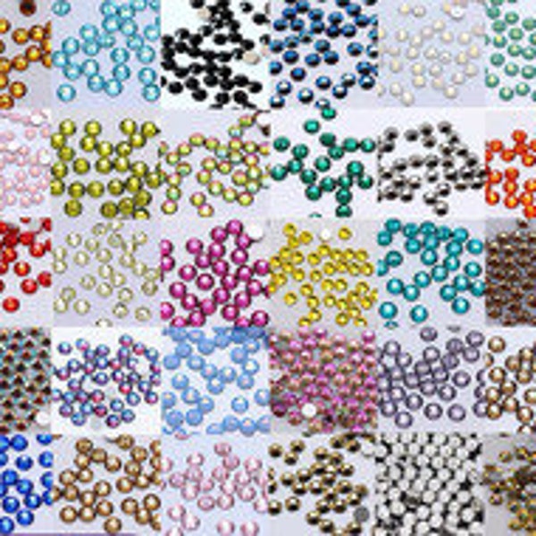 1440pcs Flatback Strass Verre Cristaux Bling Embellissements 2mm 3mm 4mm 5mm Dos Plat Strass Perles Lâches