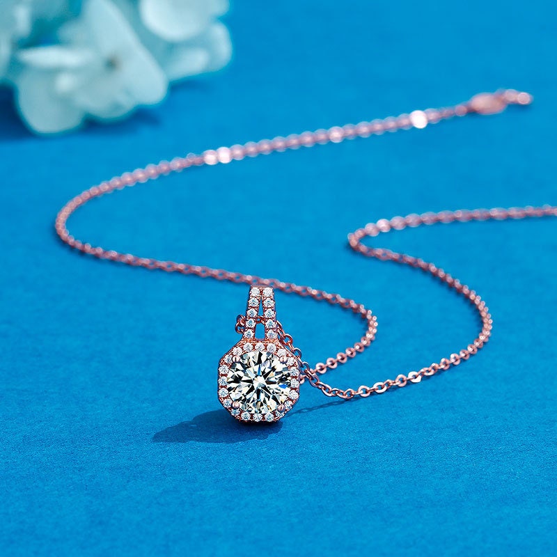 Moissanite Pendant 925 Sterling Silver Pendant Necklace Etsy