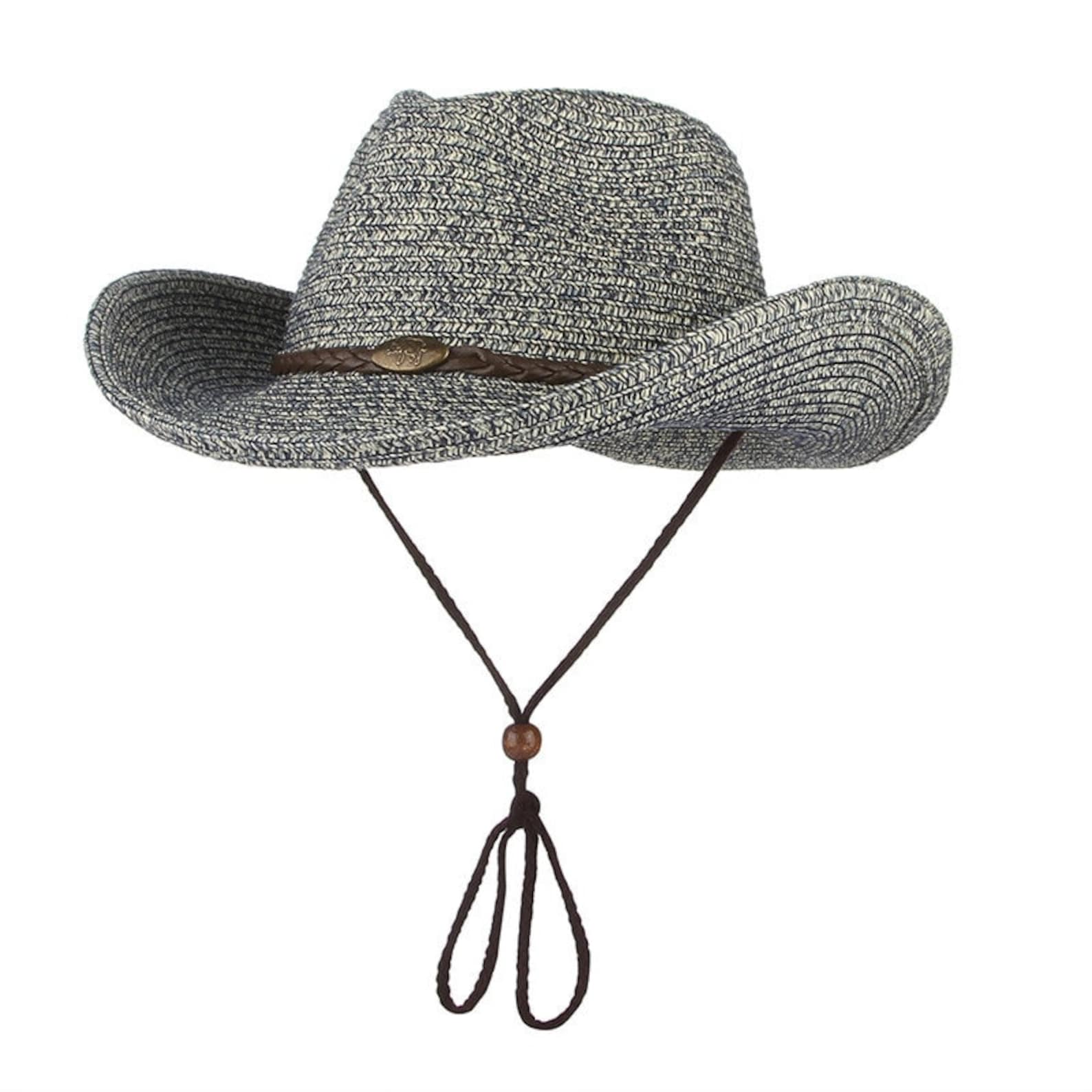 Western Cowboy Sun Hat Wind Lanyard For Men Women Wide Brim Etsy