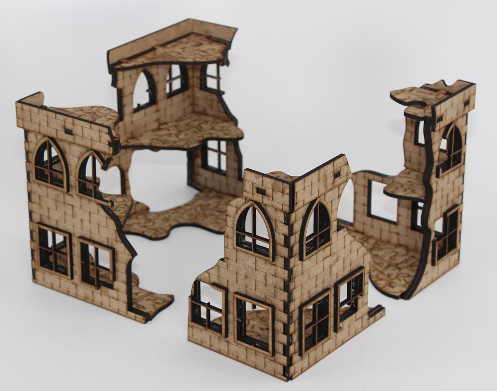 Laser Cut 28mm MDF Terrain City Center Ruinscape the Four Corners