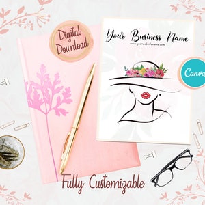 5 x 7 Editable Jewelry Earring Card Template | Woman Illustration Earring Display Card | Earring Card Holder | Earring Holding Card Display