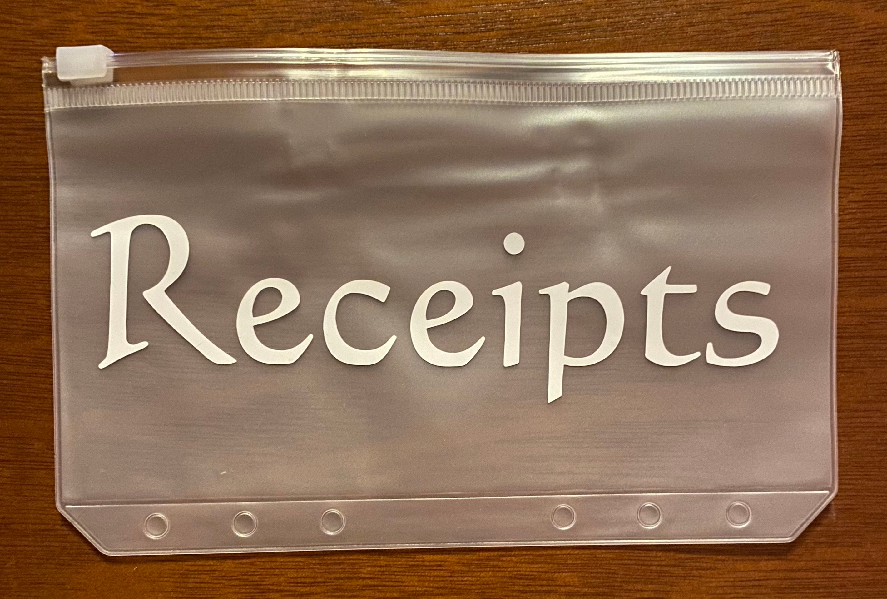 Clear Cash Envelopes, A6 Binder Pockets, Money Saving Envelopes, Zipper