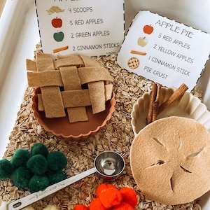 Cartes sensorielles Apple Pie & Apple Crisp pour tout-petits, activité d'automne, jeu d'automne