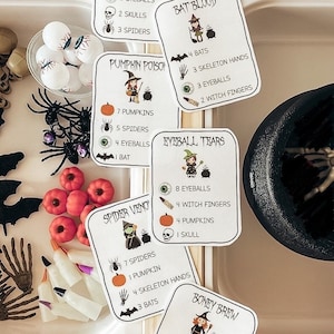 Witch Brew Cards, Halloween, Sensory Bin, Toddler, Spooky, Fall Fun