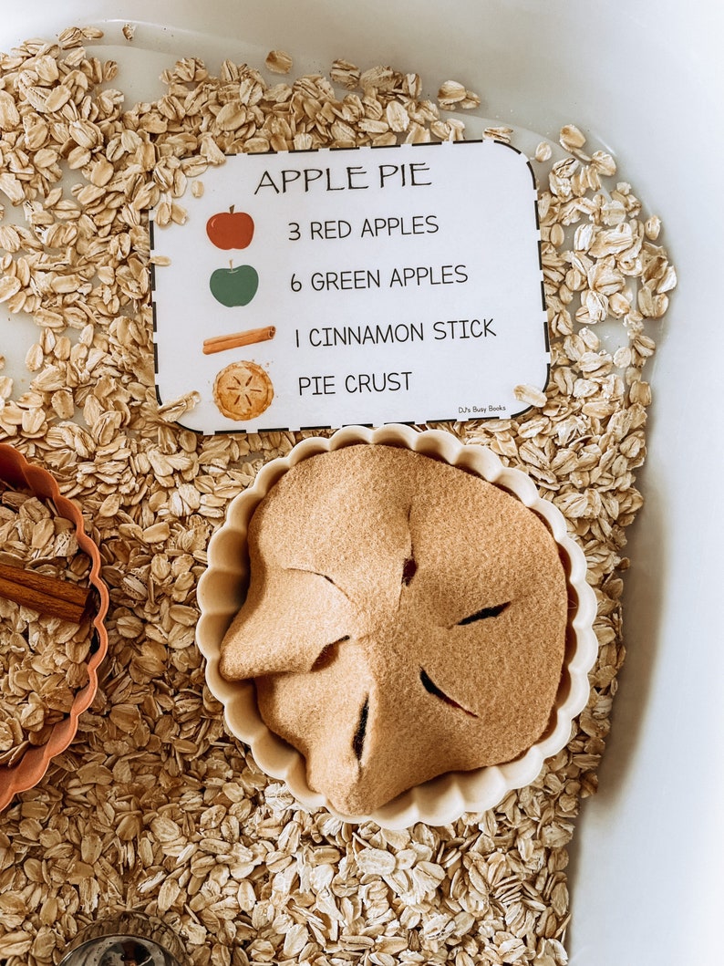 Apple Pie & Apple Crisp Sensory Bin for Toddlers, Fall Activity, Autumn Play image 5