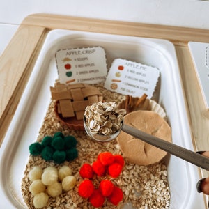 Apple Pie & Apple Crisp Sensory Bin for Toddlers, Fall Activity, Autumn Play image 7