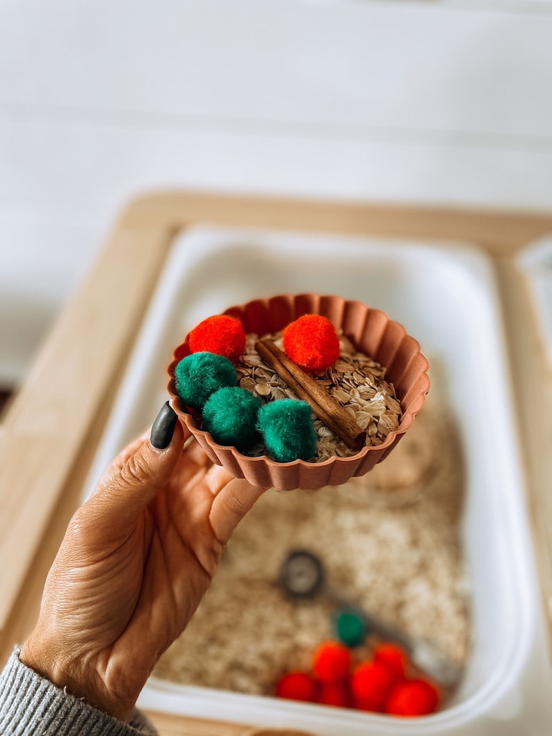 Apple Pie & Apple Crisp Sensory Bin for Toddlers, Fall Activity, Autumn Play image 6