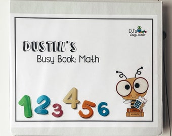 Math Busy Book for Toddlers, Laminated Activity for Kids, Learning, Numbers, Mathematics