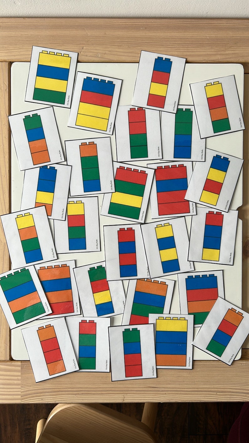 Building Blocks Cards for Sensory Bin Toddler Activity Etsy