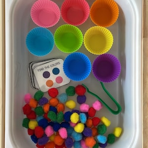 Op kleur sorteren/bijpassende prullenbak voor peuters
