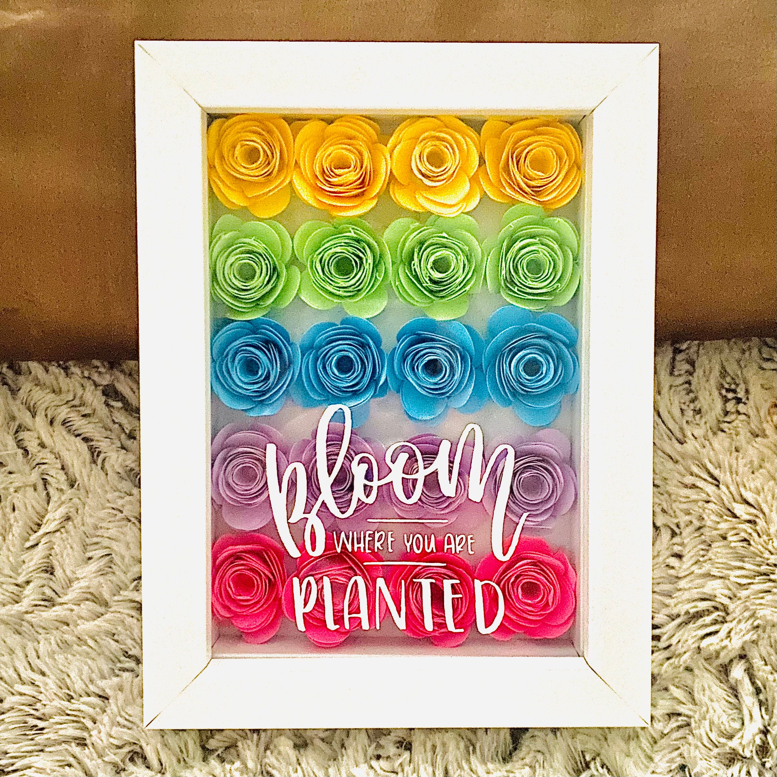 Paper Flower Shadow Box Etsy