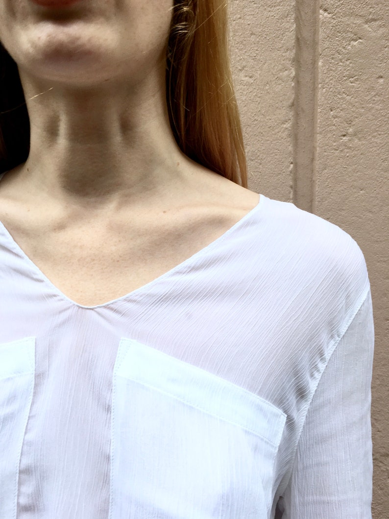 White Minimalist Blouse image 5