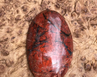 Red picasso jasper cabachon