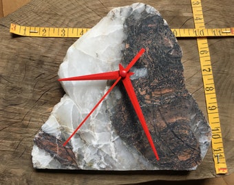 Quartz Feldspar Pyrite wall clock